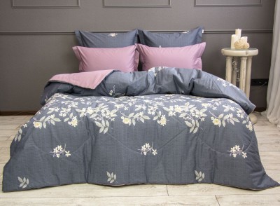 Постельное белье Эллиот (графит/капучино) Cotton евро