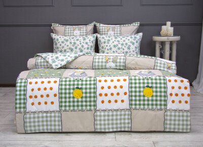 Постельный набор Брунильда (мята) Print Cotton полуторное