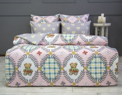 Постельный набор Паддингтон (пудра) Print Cotton полуторный