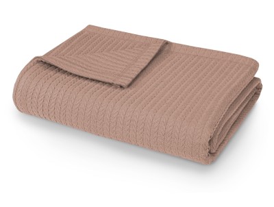 Плед-покрывало хлопковый коса коралловый 160x230