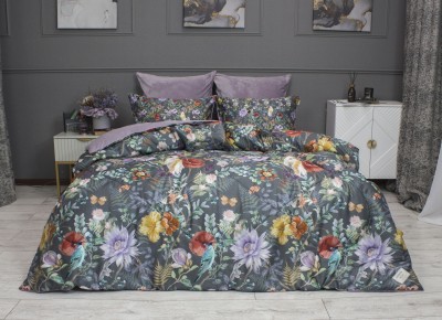 Комплекты для сна Маки (графит лаванда) ABC Egypt Cotton Евро