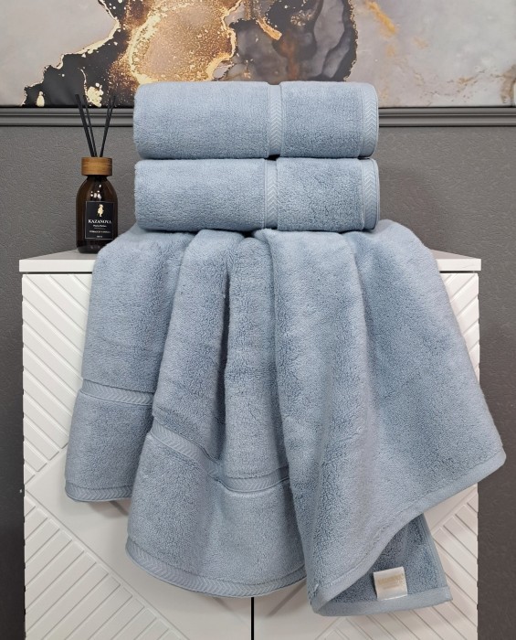 Комплект полотенец Perla (деним платина) 50х90см и 70х140см 