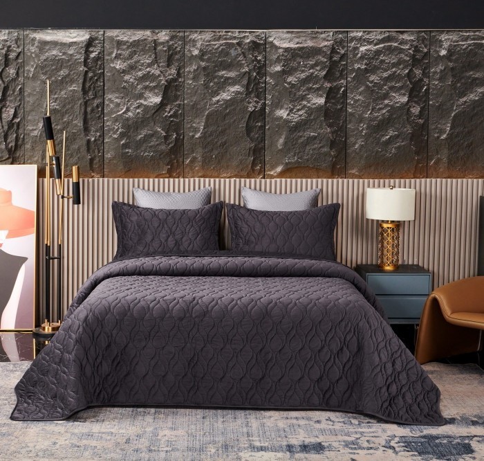 Нобилис (антрацит) Покрывало 240х260