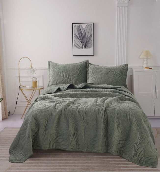 Глория (зеленое) Покрывало 160х220