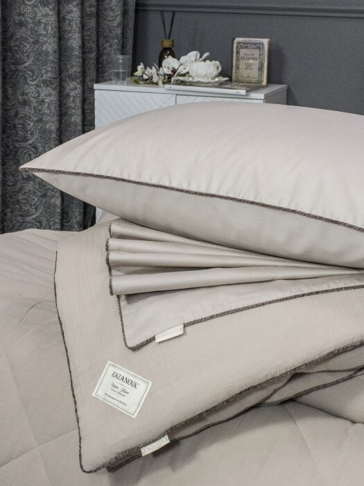 Комплекты для сна Muslin & Satin Solid color (латте) Евро