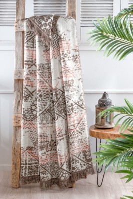 Плед Arya Хлопок Sandy 150x200 розовый серый