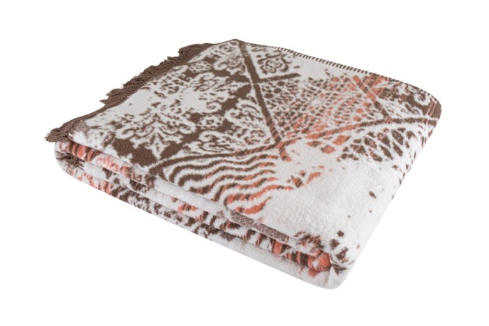 Плед Arya Хлопок Sandy 150x200 розовый серый