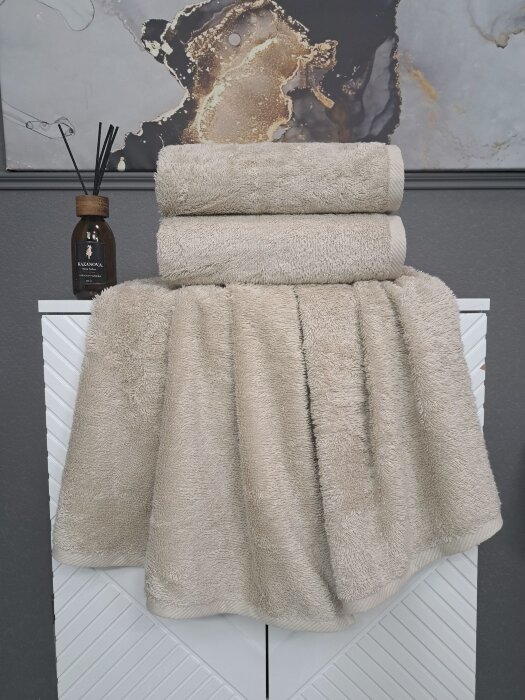 Комплект полотенец Teddy (миндаль) 50х90см и 70х140см 
