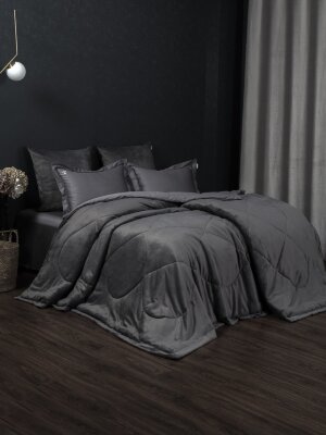 Комплекты для сна Lindor Fluffy (графит) Egyptian Cotton Евро