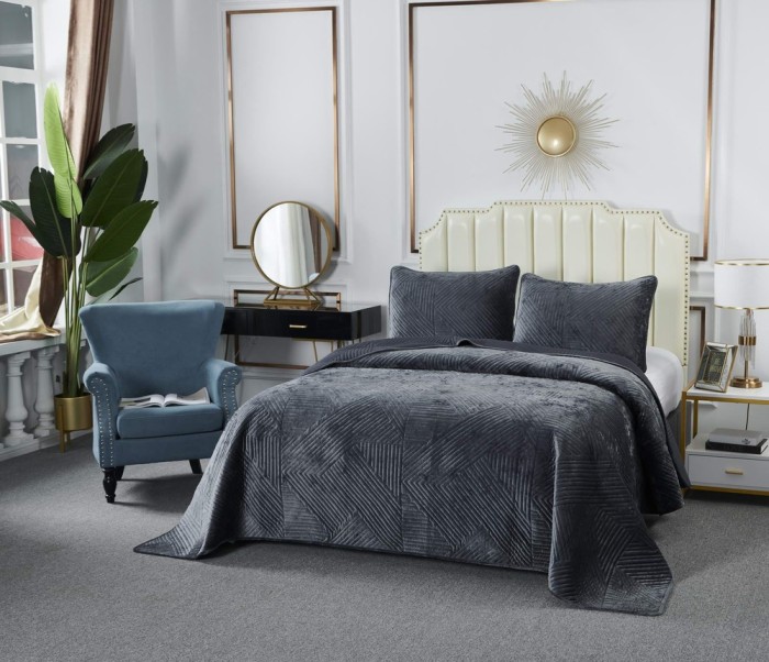 Патрисия (антрацит) Покрывало 160х220