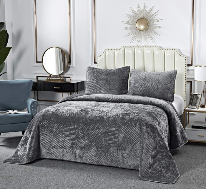 Патрисия (серая) Покрывало 160х220