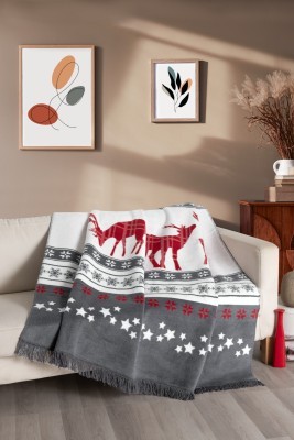 Плед Arya из Хлопка Белый, Серый