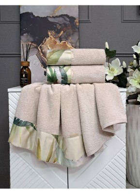Комплект полотенец Adora Фиджи (дымчатый беж) 70х140см и 50х90см "KAZANOV.A"
