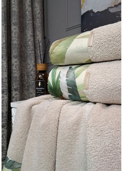 Комплект полотенец Adora Фиджи (дымчатый беж) 70х140см и 50х90см "KAZANOV.A"