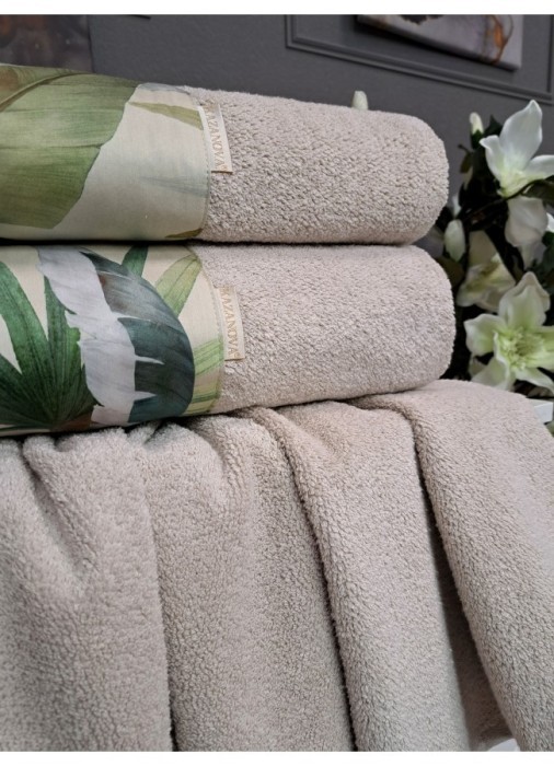 Комплект полотенец Adora Фиджи (дымчатый беж) 70х140см и 50х90см "KAZANOV.A"