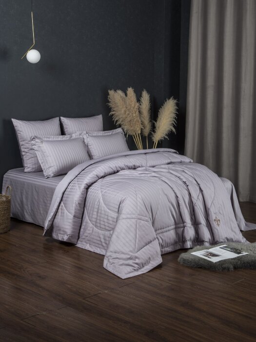 Комплекты для сна Stripe Le-Man (платина лаванда) Egypt Cotton Семейный