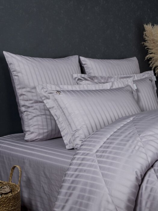 Комплекты для сна Stripe Le-Man (платина лаванда) Egypt Cotton Семейный