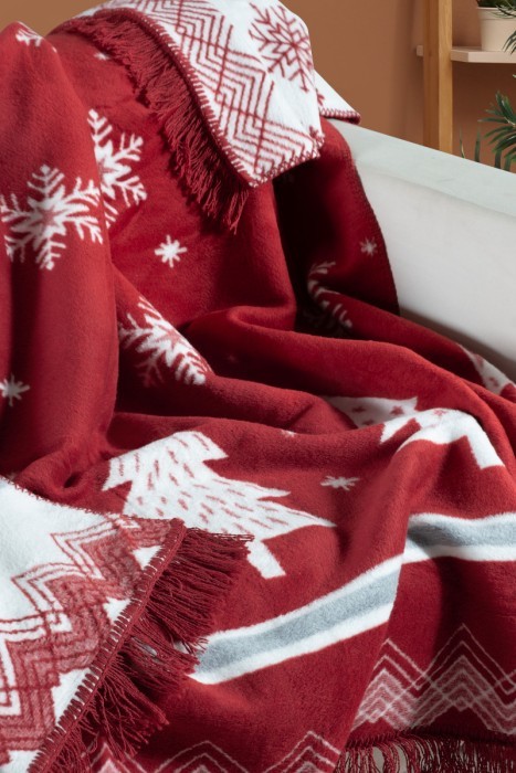 Плед Arya из Хлопка Красный