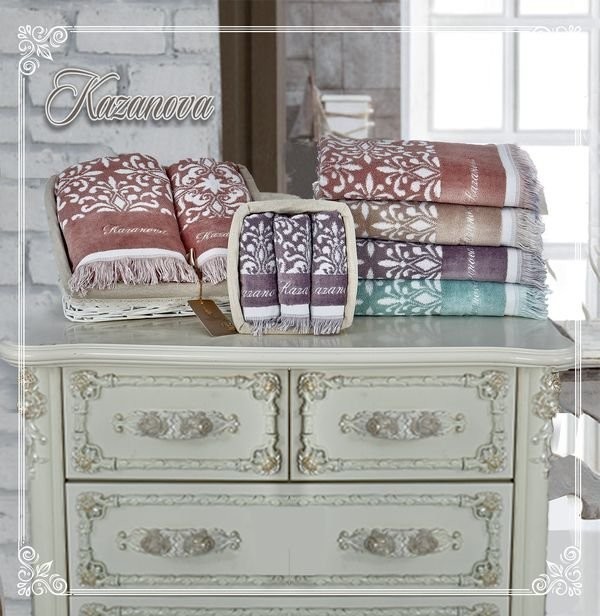 Комплект полотенец Казанова Undina (розовая пудра) 30х50см(3) К63-286-30х50