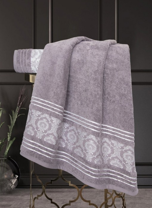Комплект полотенец Казанова Бьянка Жаккардовый хлопок (лаванда) 70х140см и 50х90см Т67-323-к-т