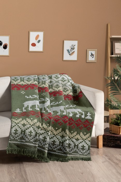 Плед Arya из Хлопка Зеленый