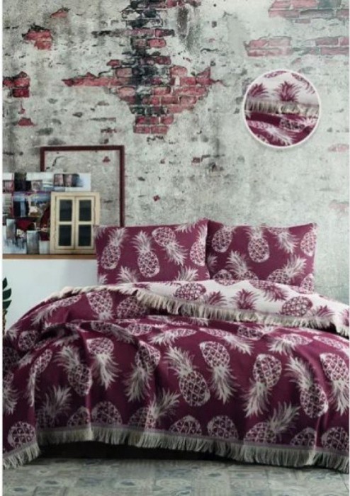 Покрывала Турция ANANAS BED SPREAD RED-205x240