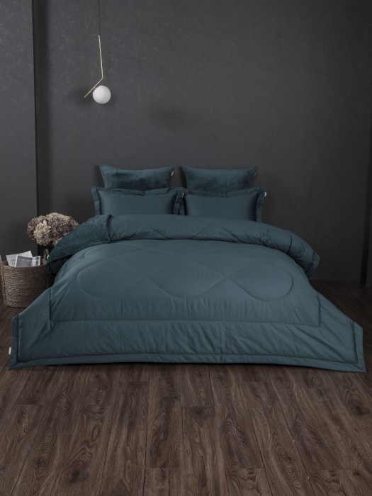 Комплекты для сна Lindor Premium (изумруд) Cotton Семейный