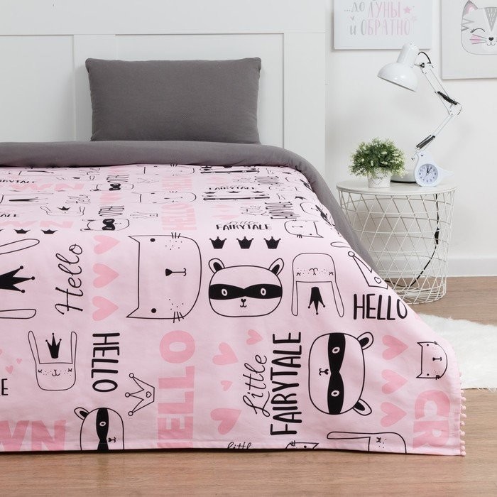 Покрывало "Этель" 1,5 сп Little crown, 145*210 см, 100% хлопок