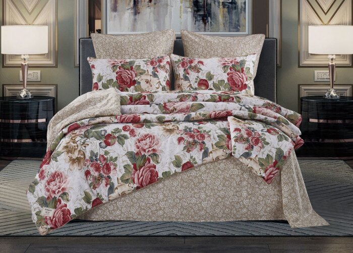 Постельный набор Карла (бежевый) Print Cotton семейный