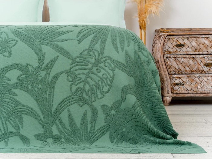Покрывало Arya махровое Botanical Garden Зеленый