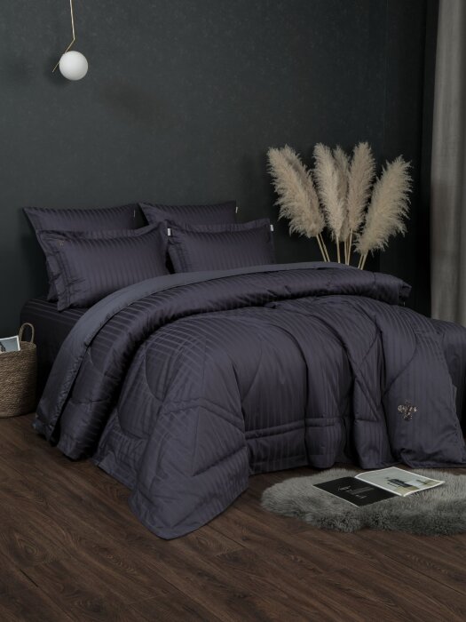 Комплекты для сна Stripe Royal (графит) Egypt Cotton Евро K-ЕВРО-3084 к-т