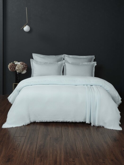 Комплекты для сна Stonewash Muslin (аквамарин жемчуг) комплект с покрывалом Евро