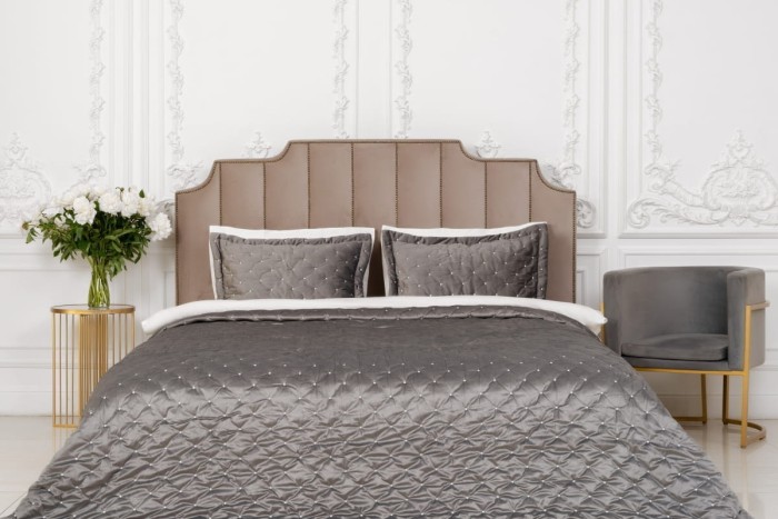 Покрывало Arya Бархат Ansel Серый