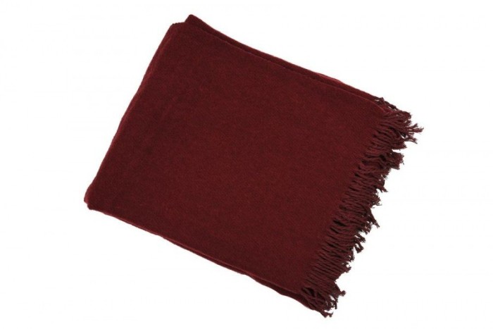 Пледы шерстяные Pled Merinos bordo-170x200