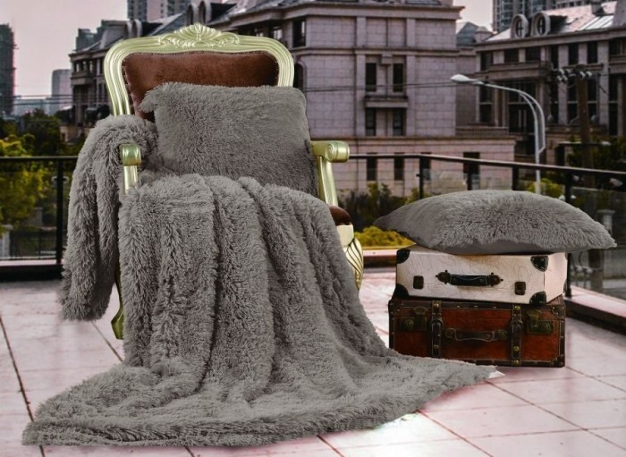 Плед Казанова Шиншилла Ворс длинный шоколадный 220x240 S31-DCT072-15-2.2