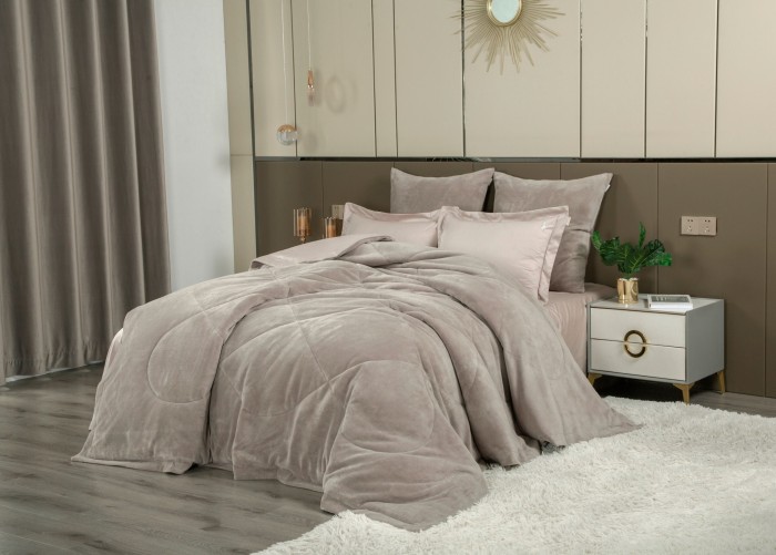 Комплекты для сна Lindor Fluffy (серый беж) Egyptian Cotton комплект Евро 