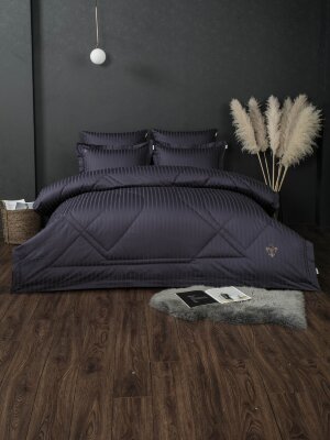 Комплекты для сна Stripe Le-Man (графит сапфир) Egypt Cotton Евро