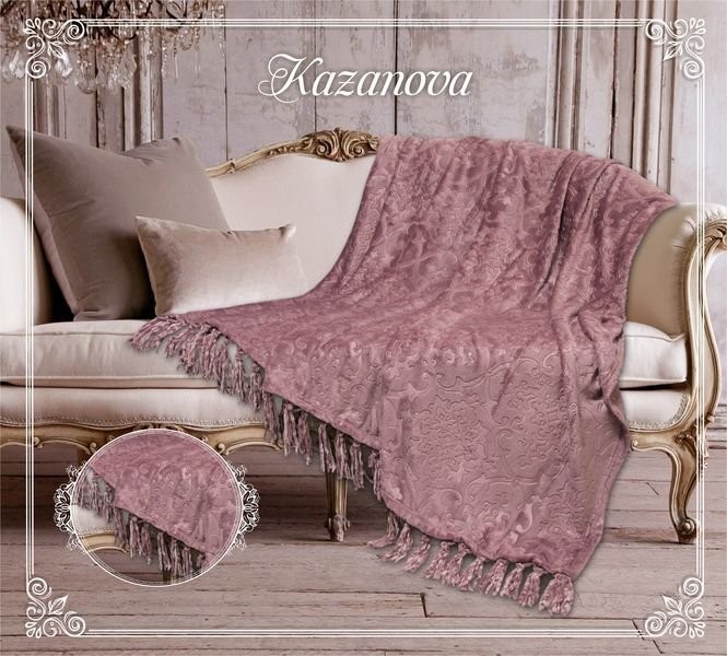 Плед Казанова Плед "Виндзор" марсала жаккард/кисточки 210х230 SR56-262-2.1