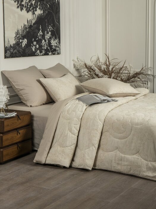 Комплекты для сна Linen Jacquard (жемчужный лен) Евро