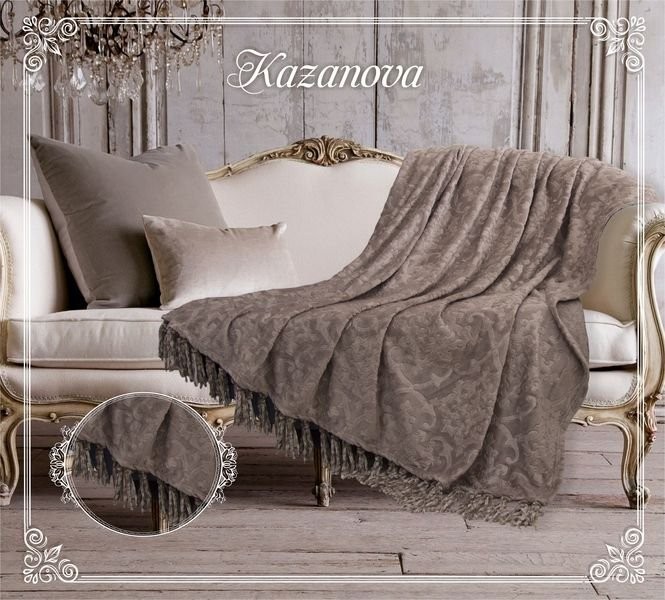 Плед Казанова Плед "Виндзор" капучино жаккард/кисточки 210х230 SR56-263-2.1