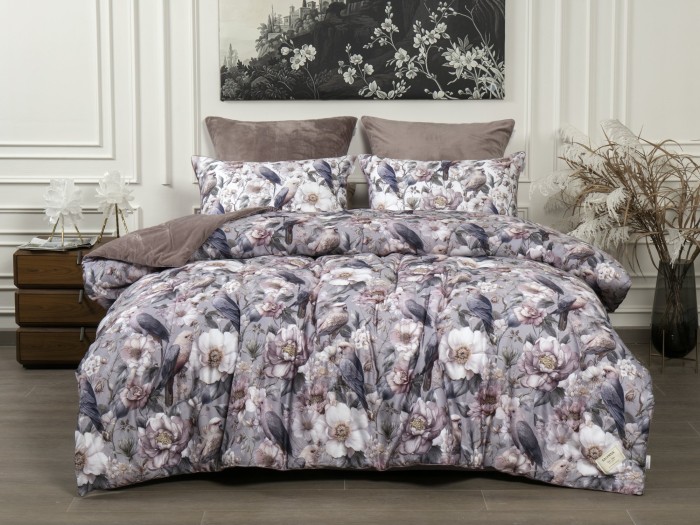 Комплекты для сна Амели (капучино лавандовое серебро) ABC Egypt Cotton Tencel Евро