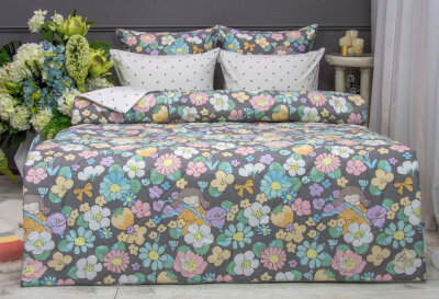 Постельный набор Софи (графит) Print Cotton полуторное
