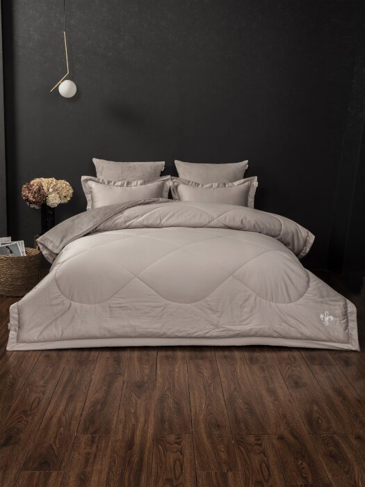 Комплекты для сна Lindor Fluffy (платина беж) Egyptian Cotton Евро