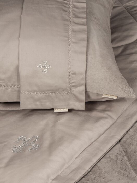 Комплекты для сна Lindor Fluffy (платина беж) Egyptian Cotton Евро