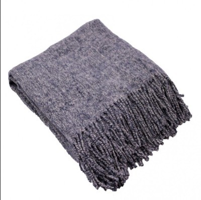 Плед шерсть мериноса 100% темно серый 2-1 170x200
